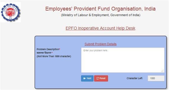 EPFO inoperative EPF account 3