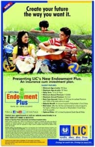 LIC New Endowment Plus policy brochure pic