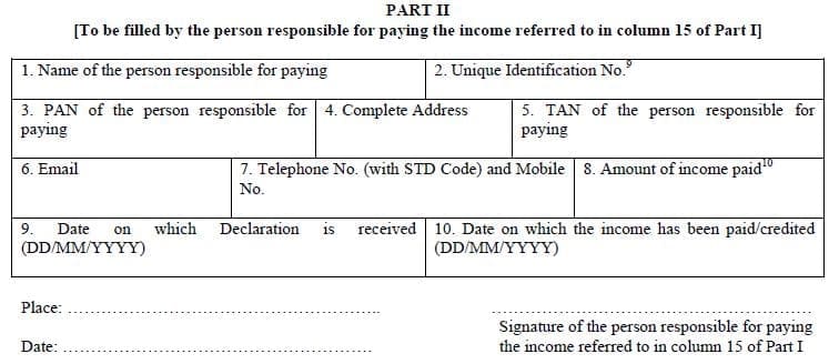 Form 15H Part 2 section