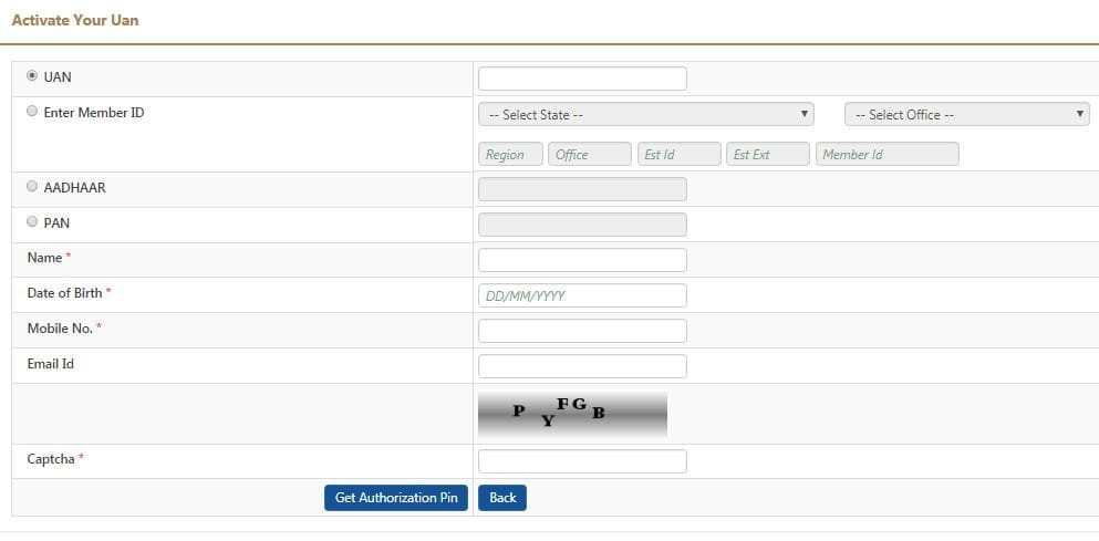 How to activate UAN number online EPF account Member ID authorization pin