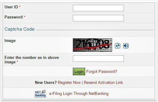 incometaxindia efiling website login pic