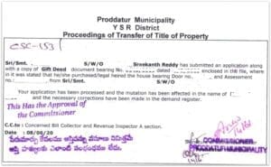 mutation procedure transfer of title of property in municpality limits pic