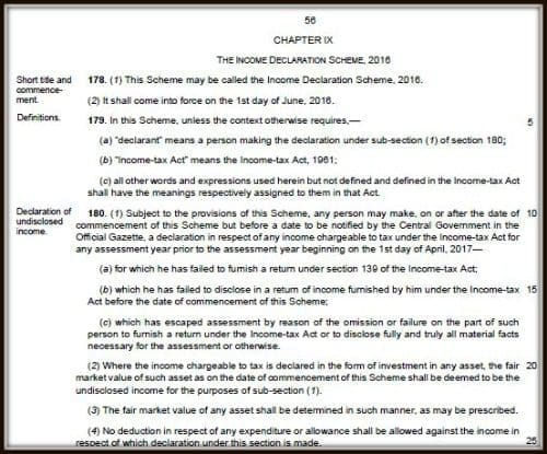 Income Declaration Scheme notification - Finance Bill 2016 2017 pic