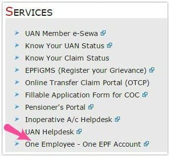 EPFO Services one Employee one EPF Account pic