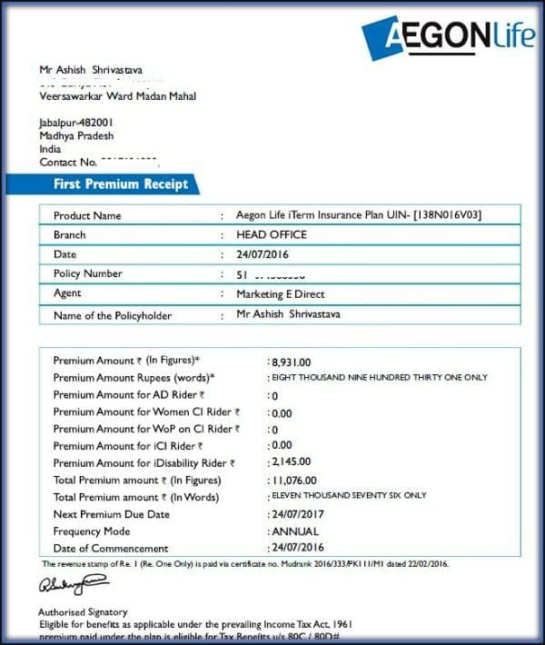 Aegon Life iTerm Insurance Plan online term insurance plan benefits riders premium