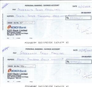 post dated Cheques