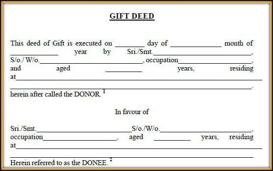 Download Gift Deed Format Template Draft in India pic