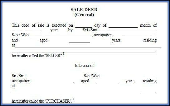 Download Real Estate Property Sale Deed Format Template Draft in India pic