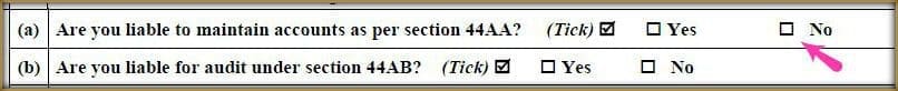 ITR Section 44AA Section 44AB Books of acounts Audit Balance sheet P&L account pic