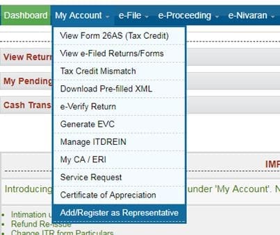 How to register as legal heir in efiling income tax portal latest