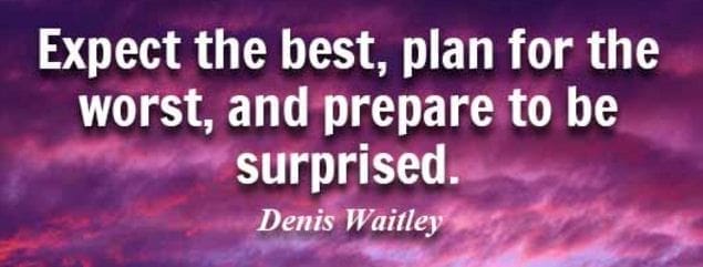 be prepared for the worst plan for the best
