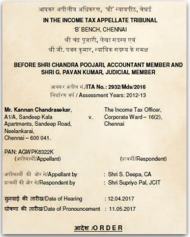 Assessee allowed Deduction Under section 54 depsite non completion of construction within 3 years Kannan-Chandrasekar-Vs-ITO-ITAT-Chennai pic