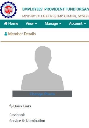 Upload photo in epf member portal for e nomination