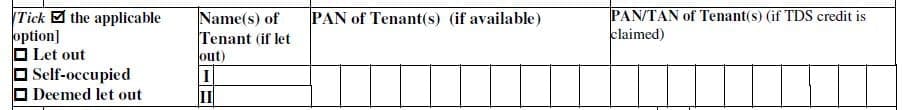 Income tax return filing FY 2018-19 deemed rental income from property notional basis