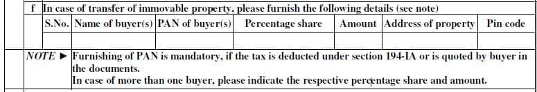 New ITR Forms for AY 2019-20 Transfer of immovable property buyer details