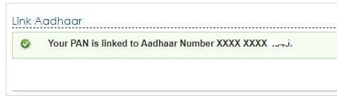 Aadhaar PAN linking status in income tax efiling portal