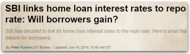 SBI home loan Repo Linked lending rate RLLR latest lending rate 2019 pic