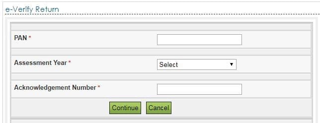 e verification of Income Tax Return online e-filing portal