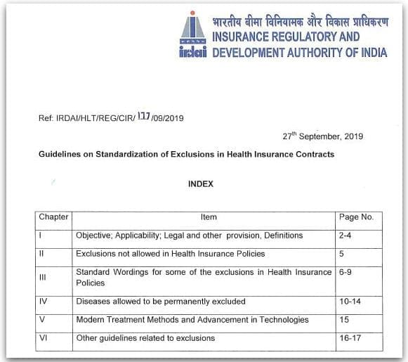 Enhanced Health Insurance Benefits - IRDA's latest Guidelines for Health Insurance 2019-2020 pic
