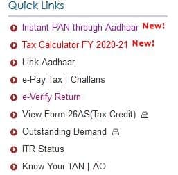 Instant PAN through aaddhaar number option efiliing portal