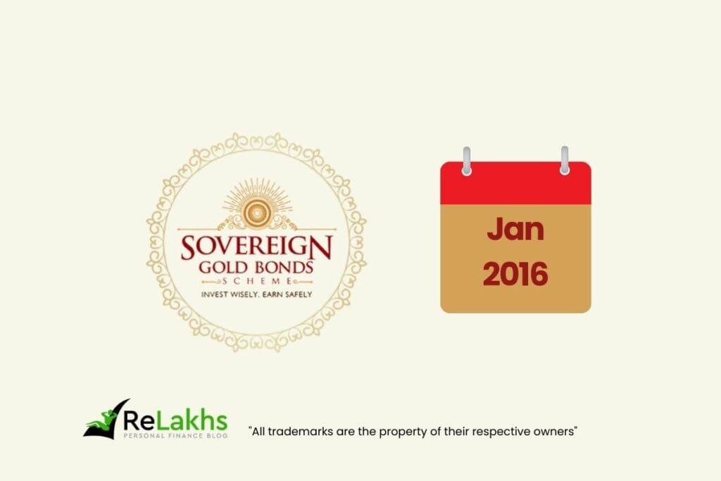 Sovereign Gold Bonds Scheme Jan 2016 Issue