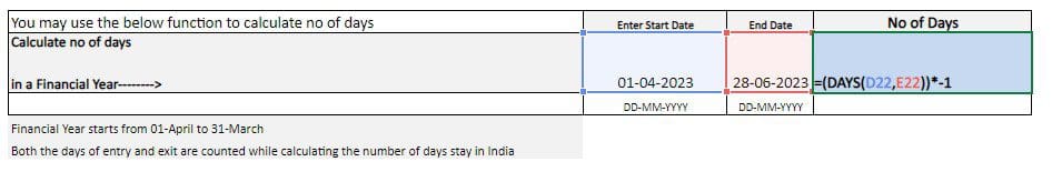 Residential status number of days calculation nri ri rnor income tax india