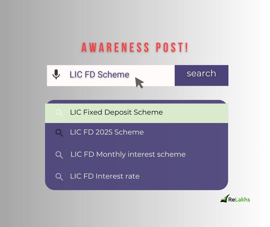 LIC Fixed deposit scheme awareness post