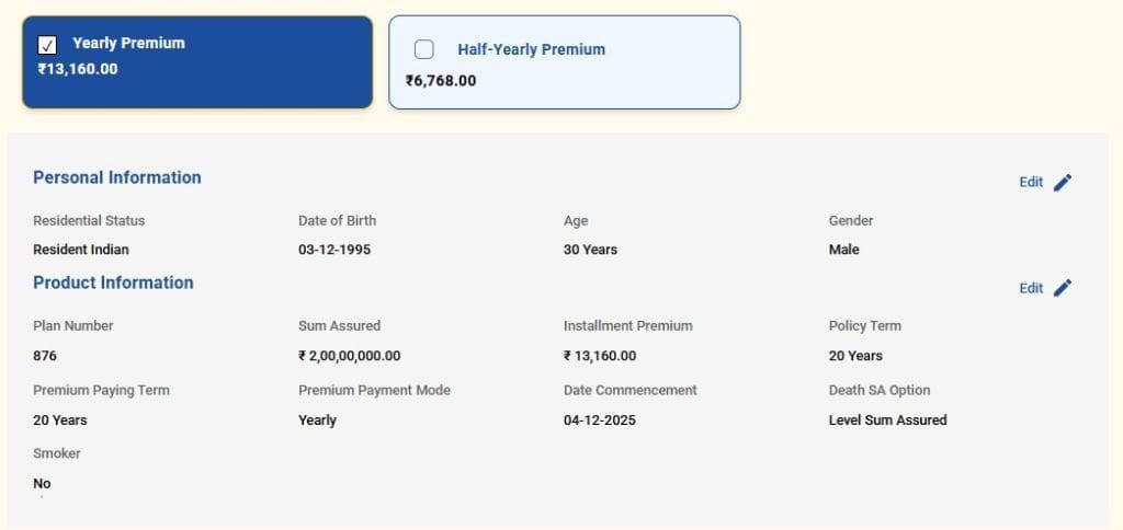 LIC Digi term premium rate - online Term life insurance plan