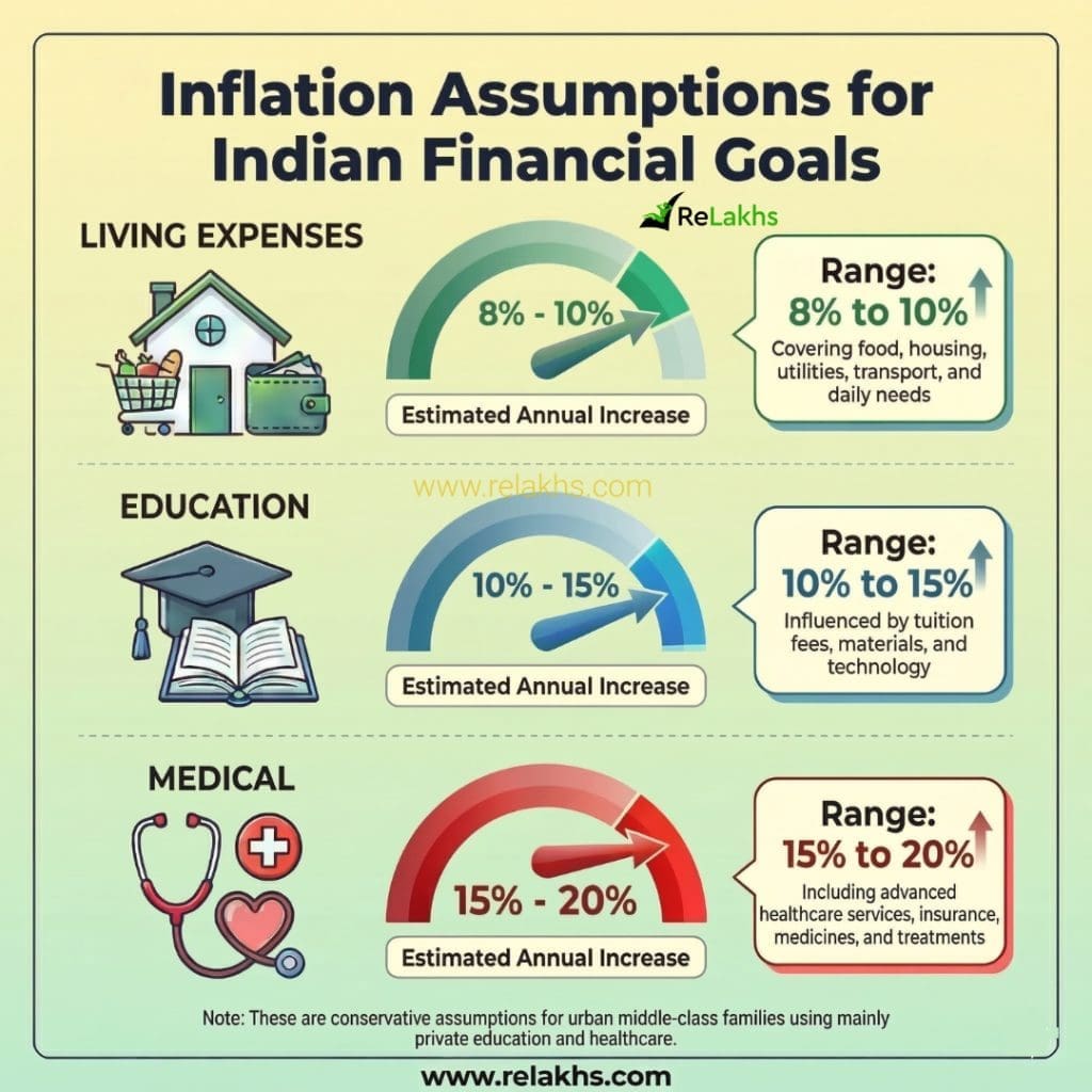 inflation rate range in india assumptions 