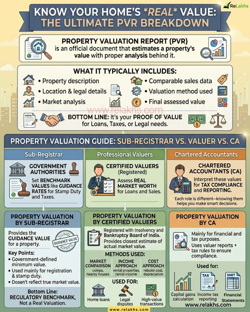 Property valuation guide in India - subregistrar vs professional valuers vs CA